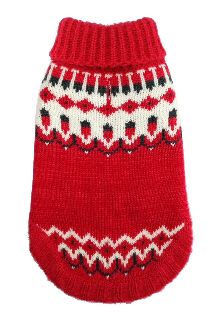 RED ICELANDIC DOG SWEATER, Sweaters - Bones Bizzness