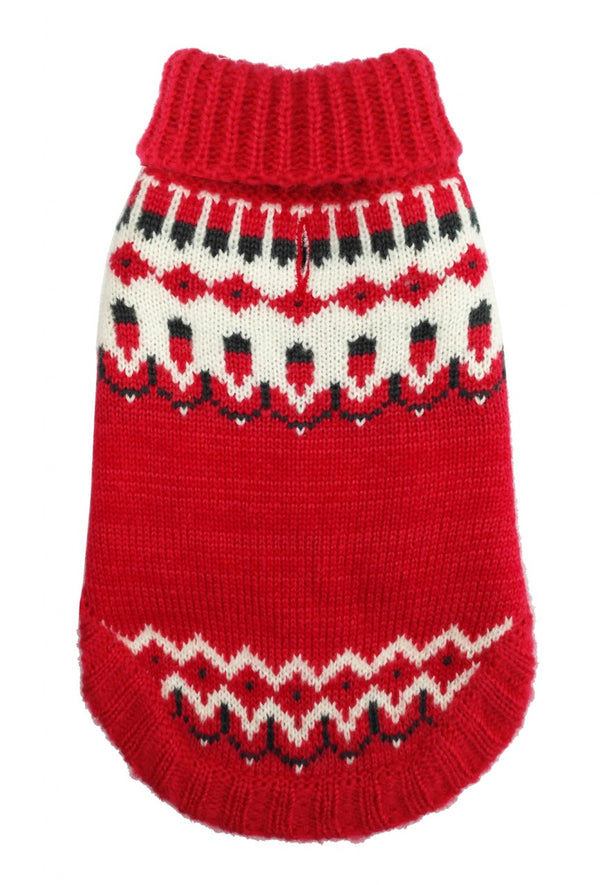 RED ICELANDIC DOG SWEATER, Sweaters - Bones Bizzness