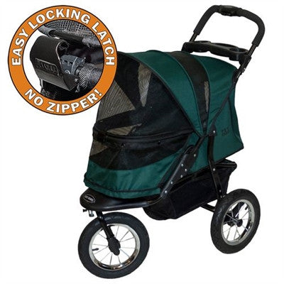jogger no-zip dog stroller forest green
