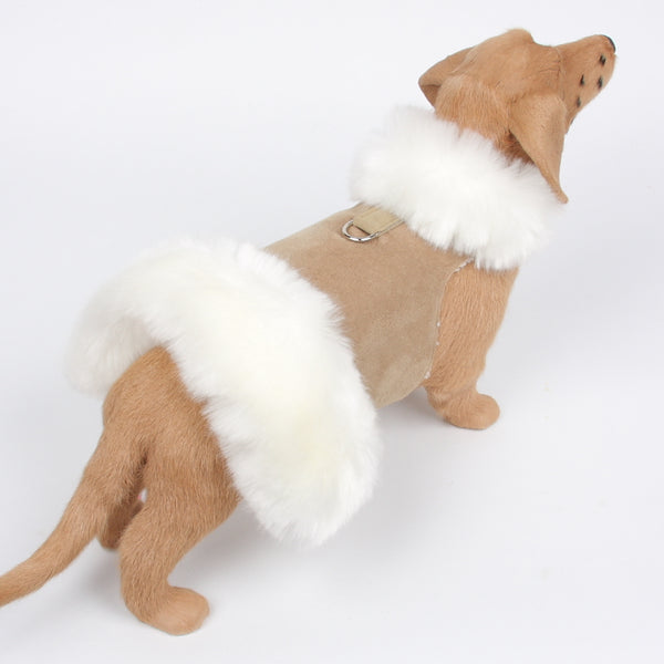 CAMEL FAUX FOX FUR MUFF DOG COAT, Coats - Bones Bizzness