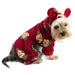 SILLY MONKEY FLEECE TURTLENECK DOG PAJAMAS - BURGUNDY, PAJAMAS - Bones Bizzness