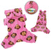 SILLY MONKEY FLEECE TURTLENECK DOG PAJAMAS - PINK, PAJAMAS - Bones Bizzness