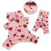 YUMMY STRAWBERRIES TURTLENECK FLEECE DOG PJ'S/BODYSUIT, PAJAMAS - Bones Bizzness