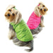 REVERSIBLE PARKA VEST W/ RUFFLE TRIM DOG COAT - LIME/PINK, Coats - Bones Bizzness