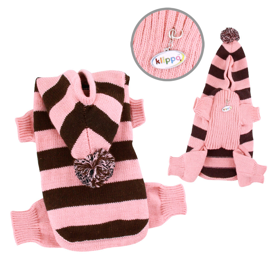 STRIPY BODYSUIT W/ LONG DOG HOODIE, Hoodies & Sweatshirts - Bones Bizzness