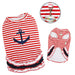 CUTE STRIPY SAILOR DOG SHIRT W/ RUFFLES, Shirts Tanks & Tees - Bones Bizzness