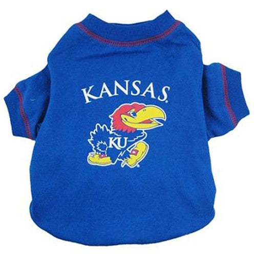 KANSAS JAYHAWKS DOG TEE SHIRT, NCAA - Bones Bizzness