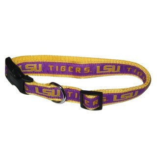 LSU TIGERS DOG COLLAR- RIBBON, NCAA - Bones Bizzness