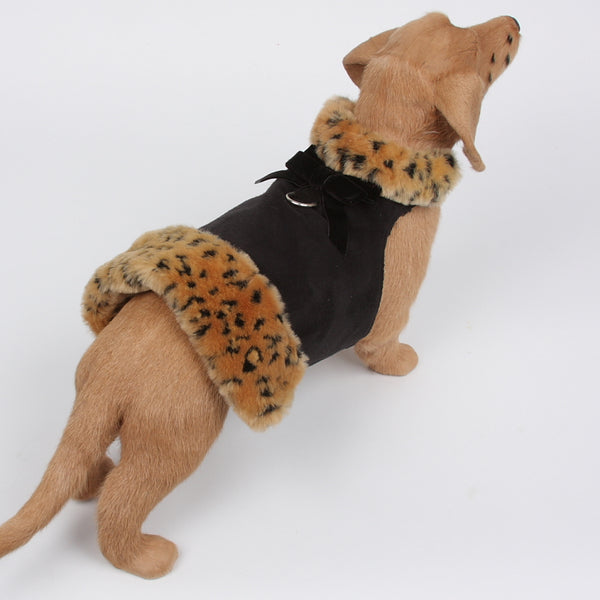 LYNX FAUX FUR DOG COAT BLACK, Coats - Bones Bizzness