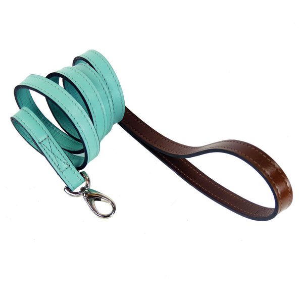 MAYFAIR DOG LEAD IN TURQUOISE & CHOCOLATE, Leash - Bones Bizzness