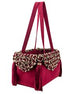 BURGUNDY LUXURY PURSE FALLING LEAVES DOG CARRIER - BY SUSAN LANCI, Carriers - Bones Bizzness