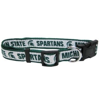 MICHIGAN STATE DOG COLLAR – RIBBON, NCAA - Bones Bizzness