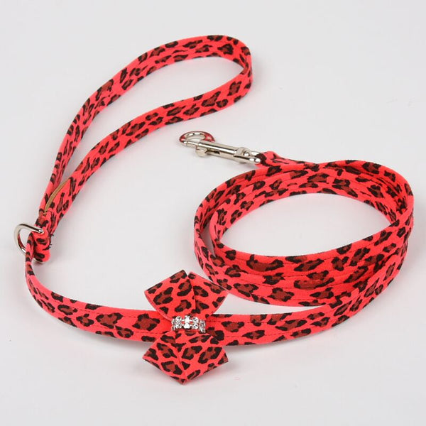 MANGO CHEETAH COUTURE NOUVEAU BOW DOG LEASH, Leash - Bones Bizzness