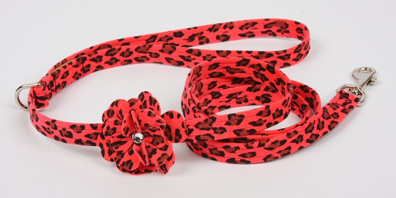 MANGO CHEETAH COUTURE TINKIE'S GARDEN BOW DOG LEASH, Leash - Bones Bizzness