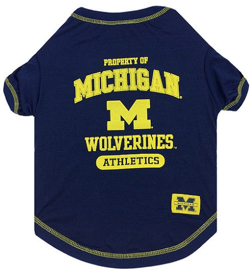 MICHIGAN WOLVERINES DOG TEE SHIRT, NCAA - Bones Bizzness