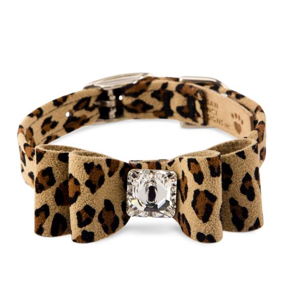 CHEETAH COUTURE BIG BOW DOG COLLAR, Collars - Bones Bizzness