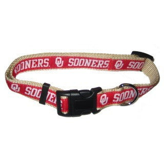 OKLAHOMA SOONERS DOG COLLAR – RIBBON, NCAA - Bones Bizzness