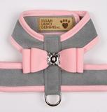 PLATINUM & PUPPY PINK SERIES BIG BOW CRYSTAL TWO-TONE DOG HARNESS