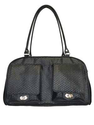 BLACK WOVEN MARLEE DOG CARRIER, Carriers - Bones Bizzness