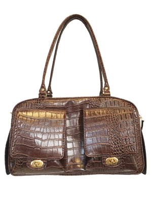 BROWN CROCO MARLEE DOG CARRIER, Carriers - Bones Bizzness