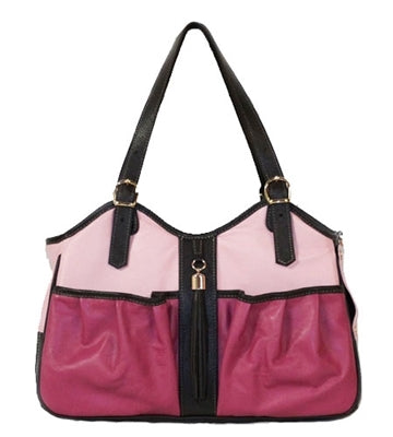 ROSE TRI COLOR W/ TASSEL METRO COUTURE DOG CARRIER, Carriers - Bones Bizzness