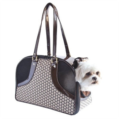 NOIR COFFEE DOTS ROXY DOG BAG CARRIER, Carriers - Bones Bizzness