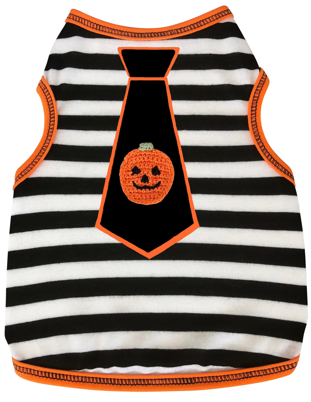 PUMPKIN HALLOWEEN TIE STRIPED DOG TANK