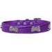 FAUX CROC CRYSTAL BONE DOG COLLAR