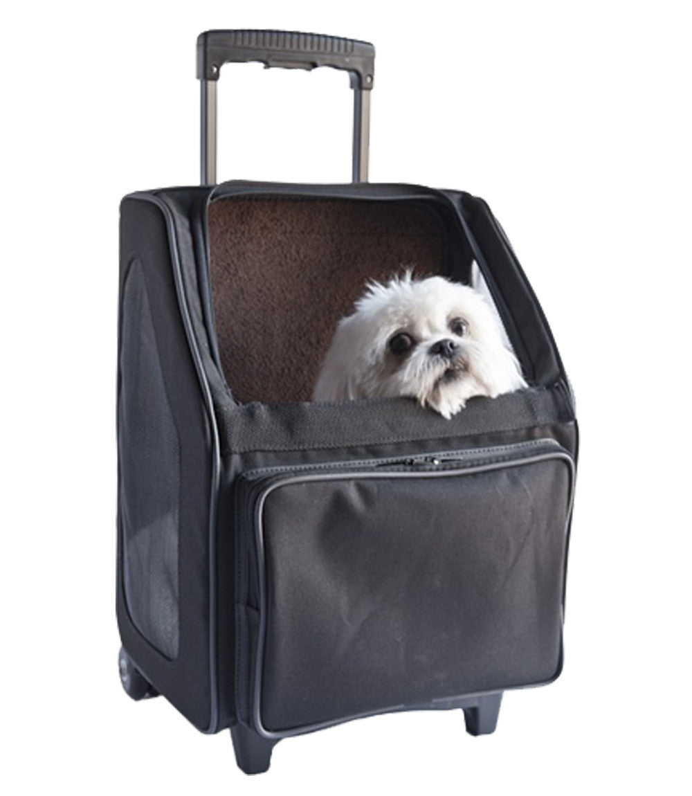 RIO BAG ON WHEELS - BLACK 3-IN-1 DOG CARRIER, Carriers - Bones Bizzness