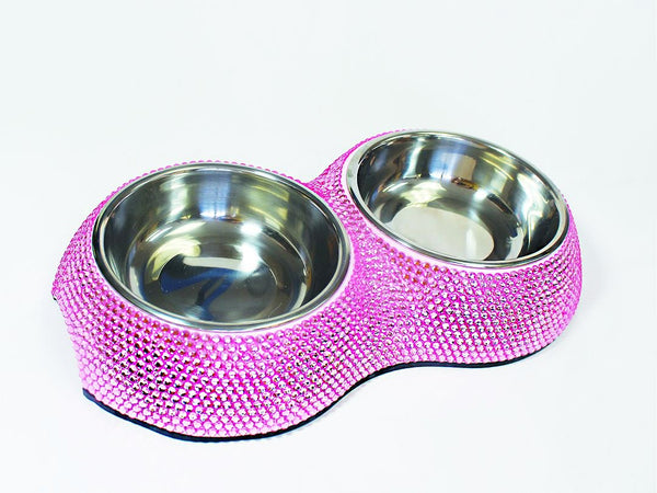 CRYSTAL DOG BOWL - PINK