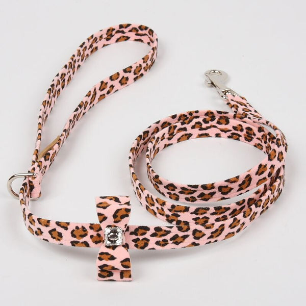 PINK CHEETAH COUTURE BIG BOW DOG LEASH, Leash - Bones Bizzness