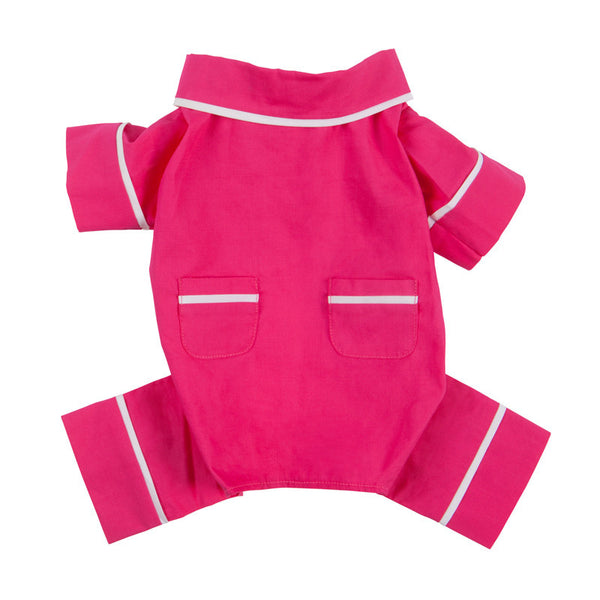 HOT PINK POPLIN DOG PAJAMAS, PAJAMAS - Bones Bizzness