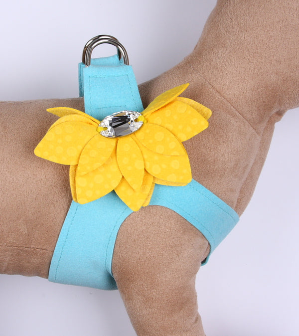 WATER LILY CRYSTAL STEP-IN DOG HARNESS - TIFFI BLUE & SUNSHINE, Harness - Bones Bizzness