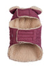 QUILTED SHEARLING BURGUNDY DOG JACKET, Coats - Bones Bizzness