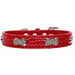 FAUX CROC CRYSTAL BONE DOG COLLAR