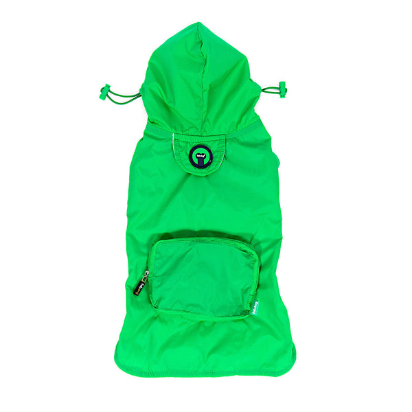 GREEN CHERRY PACKAWAY DOG RAINCOAT