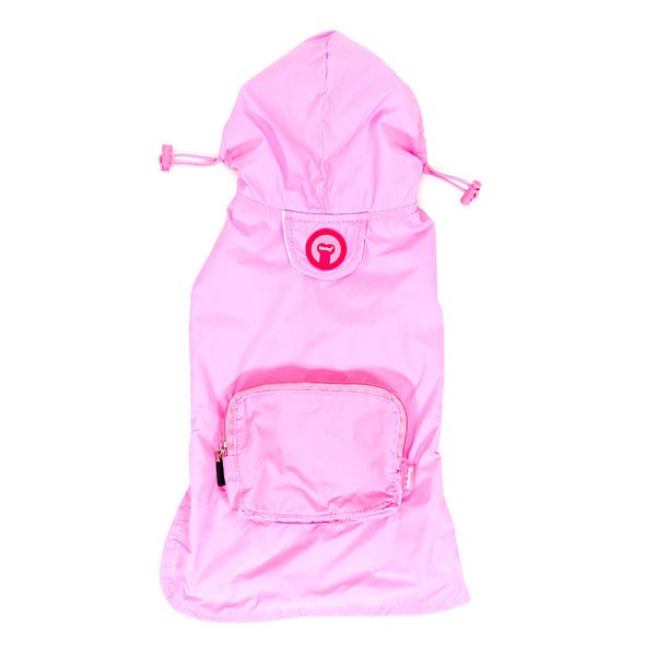 PINK GIRLIE SKULL PACKAWAY DOG RAINCOAT