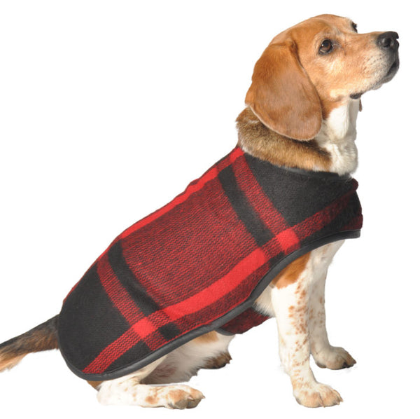 RED PLAID SOUTHWEST BLANKET COAT DOG SWEATER, Sweaters - Bones Bizzness