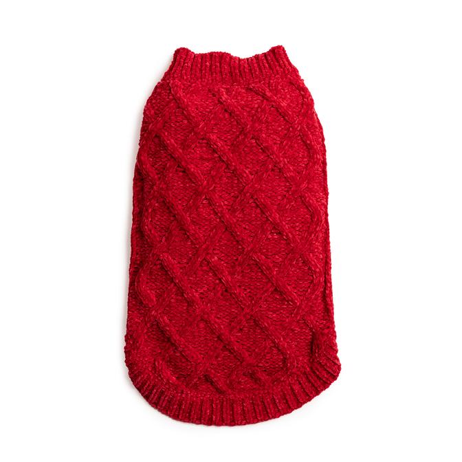 RED CHENILLE SWEATER