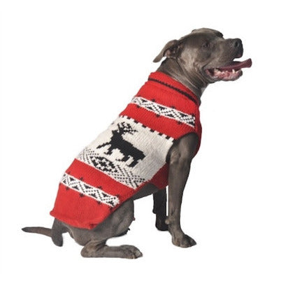 RED REINDEER DOG SWEATER - Bones Bizzness