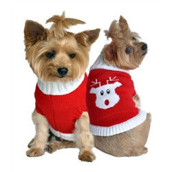 RED RUDOLPH DOG SWEATER, Sweaters - Bones Bizzness