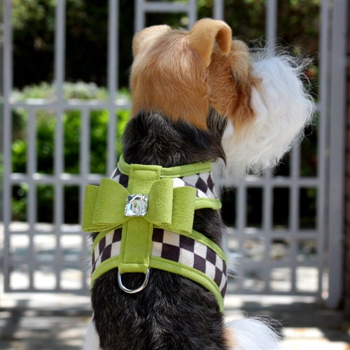 WINDSOR CHECK TWO TONE TINKIE BIG BOW DOG HARNESS - 9 COLORS, Harness - Bones Bizzness