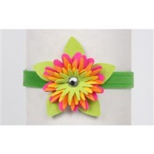 ISLAND FLOWER CRYSTAL DOG COLLAR 1/2" - GREEN, Collars - Bones Bizzness