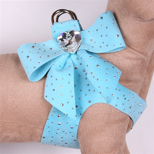 STARDUST TAIL-BOW STEP-IN SWAROVSKI CRYSTAL DOG HARNESS  - TIFFY BLUE, Harness - Bones Bizzness