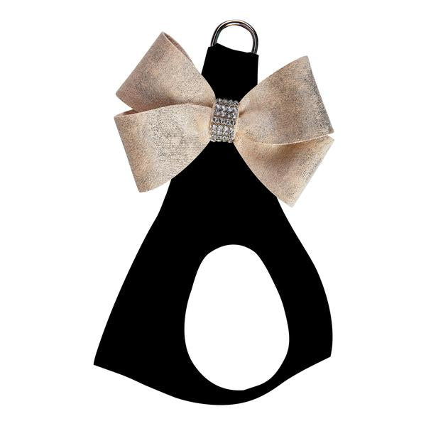 BLACK STEP IN HARNESS W/CHAMPAGNE GLITZERATI NOUVEAU BOW