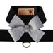 BLACK TINKIE HARNESS W/PLATINUM GLITZERATI NOUVEAU BOW