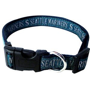 SEATTLE MARINERS DOG COLLAR – RIBBON, MLB - Bones Bizzness