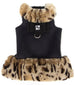 ANGORA LEOPARD/BLACK BOW LEOPARD FUR DOG JACKET, Coats - Bones Bizzness