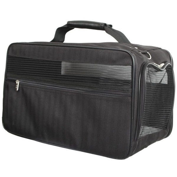 NOIR HERRINGBONE CLASSIC DOG CARRIER, Carriers - Bones Bizzness