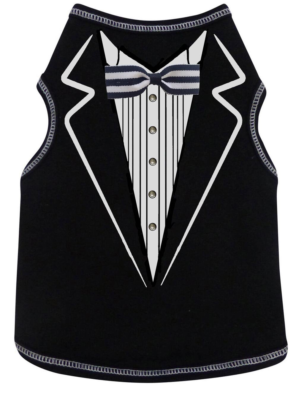 TUXEDO DOG TANK WITH PEARLS & BOW TIE, Shirts Tanks & Tees - Bones Bizzness